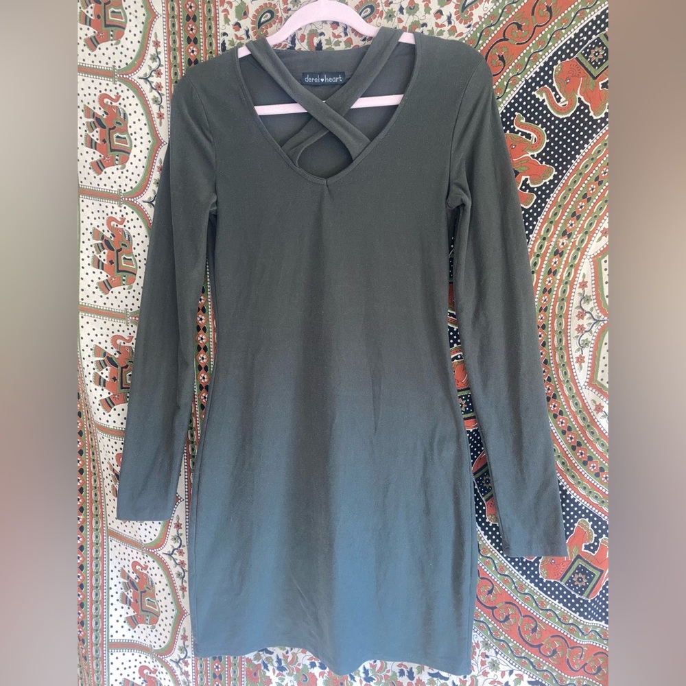 Criss Cross Dark Olive Maxi Dress!
